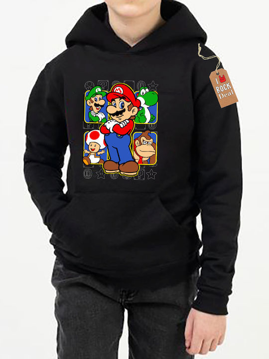 Детски Суичър с Качулка Черен Super Mario