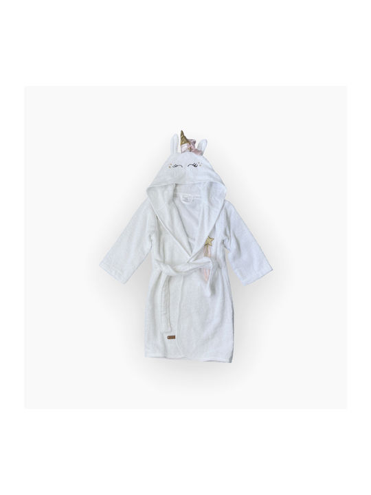 Ely Parker Kids Hooded Bathrobe White