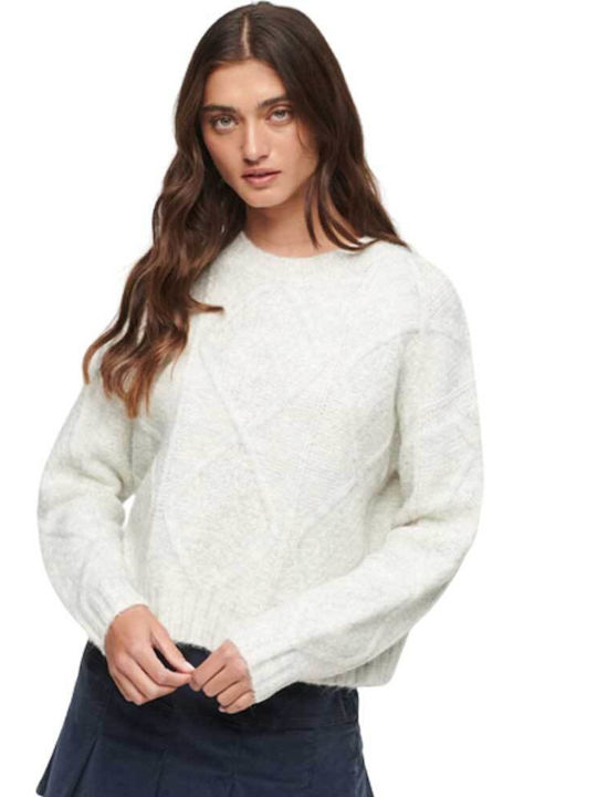 Superdry D2 Ovin Chunky Cable Women's Long Sleeve Sweater Gray