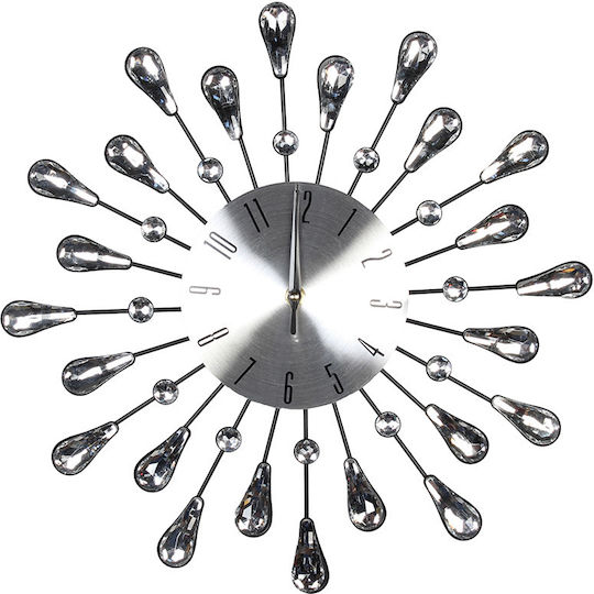 Keskor Ceas de Perete Metalic Negru Ø39cm