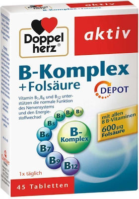 Doppelherz B-Komplex für Energie, Unterstützung des Immunsystems, die Haare, die Haut & die Nägel 45 Registerkarten