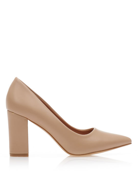 Pumps mit Chunky hohem Absatz Braun