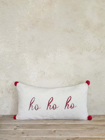 Nima Perna De Canapea Ho Ho Ho Din 100% Bumbac Alb Roșu 30x60cm
