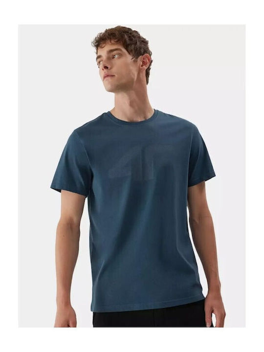 4F T-shirt Bărbătesc cu Mânecă Scurtă Albastru marin