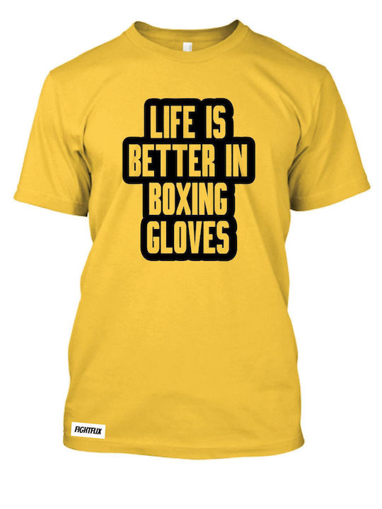 FightFlix Men's Short Sleeve T-shirt Yellow
