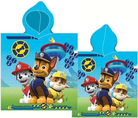 Carbotex Παιδικό Πόντσο Θαλάσσης Paw Patrol 100 x 50εκ.