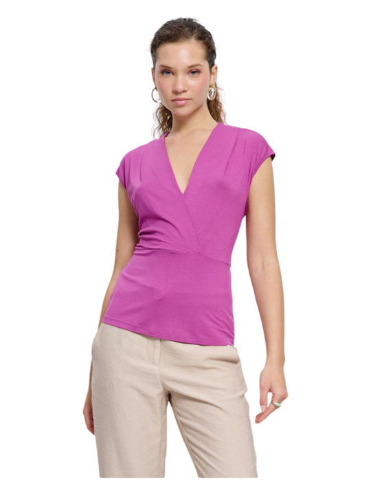 Passager Women's Blouse Short Sleeve Purple