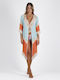Admas Damen Kimono Strand Mehrfarbig