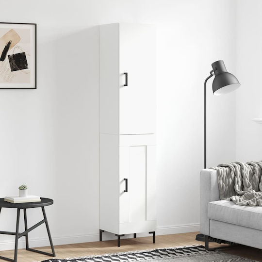 Office Storage Chipboard Cabinet White L34.5xW34xH180cm
