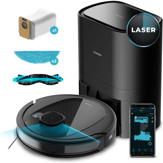 Cecotec Conga 7490 Eternal Home X-Treme Robot Vacuum Cleaner with Laser Mapping and Suction Power 2600Pa Black