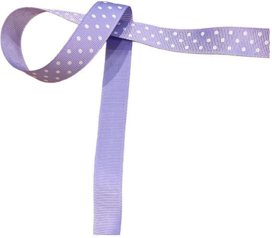 Kyriacou Gro Ribbon Polka Dot Purple 15mm 50m 1pcs