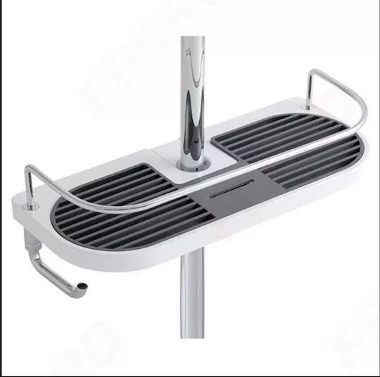 Ferro Emotion Wall Mounted Bathroom Shelf Inox 28x12x9cm Blue