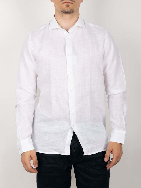 Dstrezzed Men's Shirt Long Sleeve Linen White