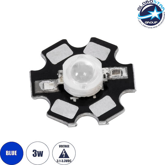GloboStar LED Chip 3.2V 3W Μπλε 1τμχ 73753