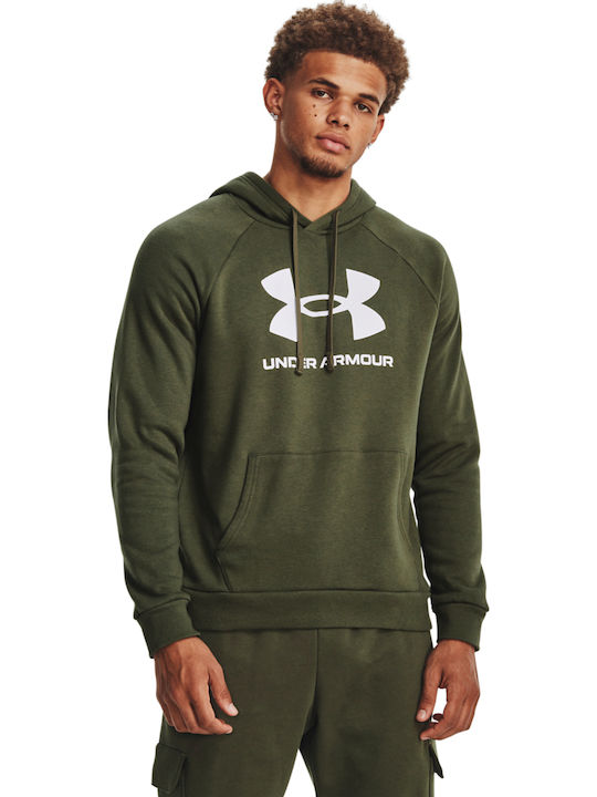 Under Armour Rival Sweatshirt mit Khaki Kapuze