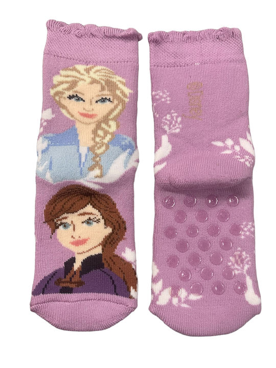 Disney Kids' Socks Non-Slip Frozen Purple