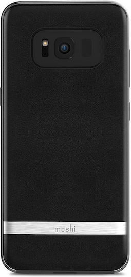 Moshi Napa Umschlag Rückseite Leder Schwarz (Galaxy S8+)