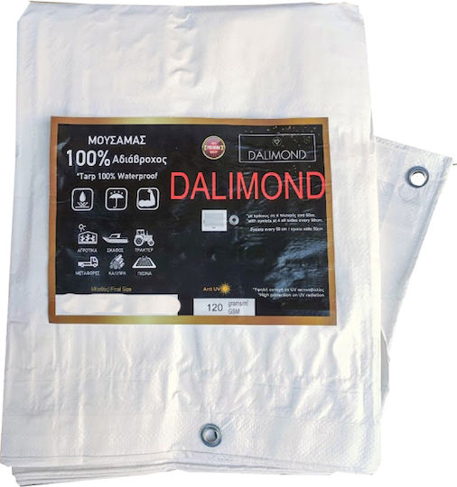 Dalimond Plw120 Αδιάβροχος Μουσαμάς 120gr/m² 8x5μ. Ελαφρού Τύπου Λευκός
