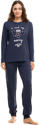 Cherry Winter Women's Pyjama Set Blue Cherry Winter Women's Pyjama Set Blue