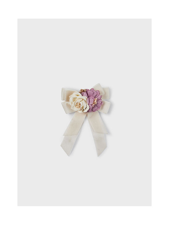 Mayoral Kids Bobby Pin Flower in Beige Color