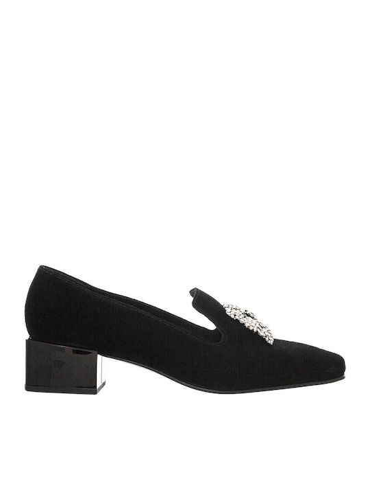 Leather Women's Loafers in Black Color