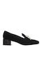 Leather Women's Loafers in Black Color