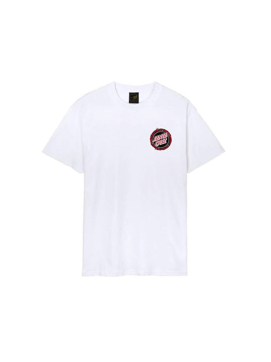 Santa Cruz T-shirt Bărbătesc cu Mânecă Scurtă Alb