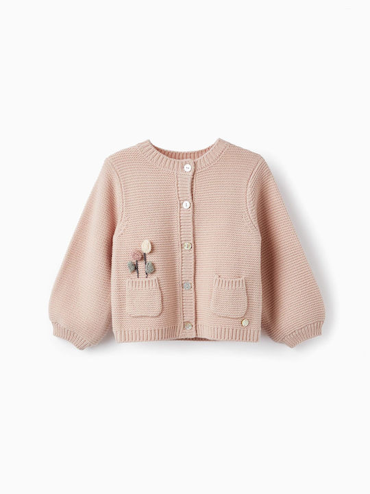 Zippy Knitted Cardigan Pink 0000