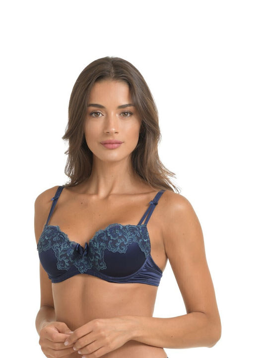 Miss Rosy Bra with Light Padding Underwire Blue