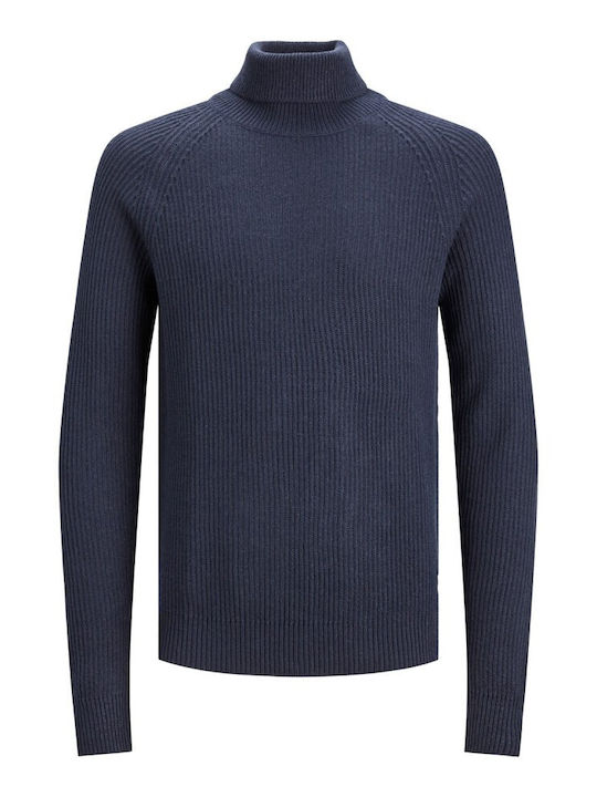 Jack & Jones Men's Long Sleeve Sweater Turtleneck Navy Blue