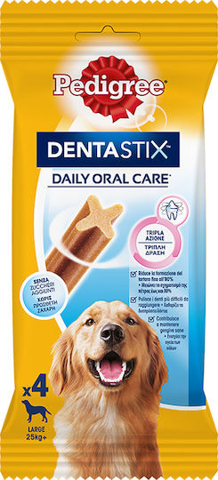 Pedigree Dentastix Zahnpflege Stick Hund für Große Rassen mit Geschmack Huhn 154gr 4Stück