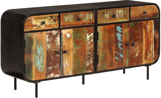 Μπουφές από Μασίφ Ξύλο & Μέταλλο Καφέ 140x35x70cm