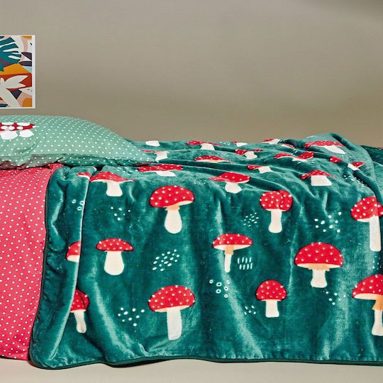 Kentia Blanket Velvet Loft Troufa Green 160x220cm