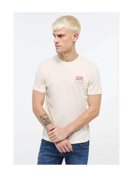 Mustang Men's Short Sleeve T-shirt Beige