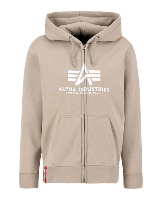 Alpha Industries Basic Ζακέτα με Κουκούλα Μπεζ
