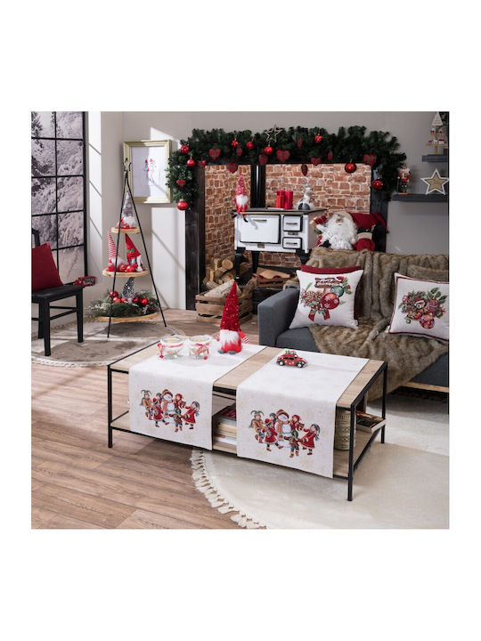 Teoran Weihnachtlich Tischtuch Läufer Stoff Mehrfarbig L140xB45cm.