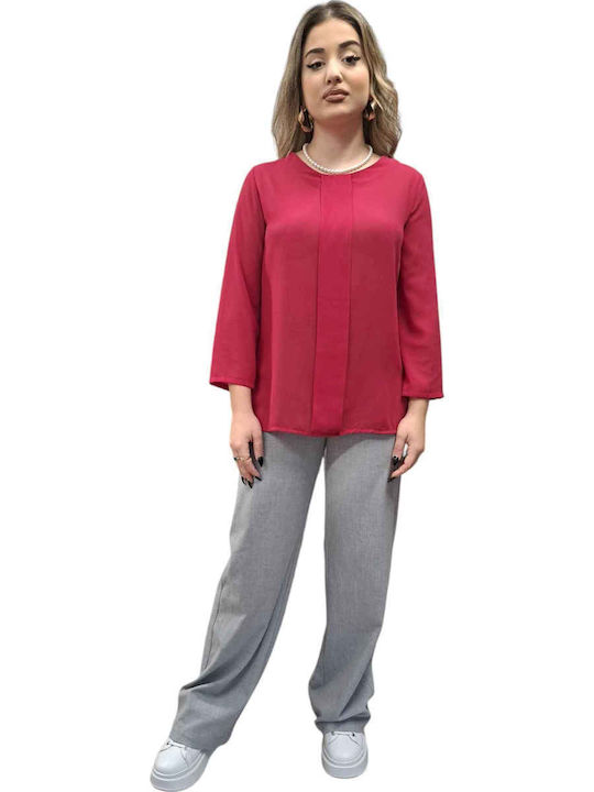 Remix Women's Blouse Long Sleeve Burgundy