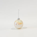 Hanging Ball Ornament Ornament Glass White 10cm...