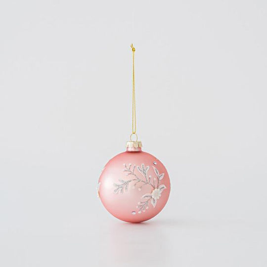 Hängendes Kugel Ornament Ornament Glas Rosa 10cm Set 4Stück