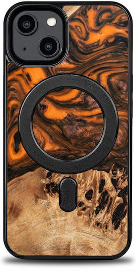 Bewood Wood And Resin Back Cover Σιλικόνης Πορτοκαλί (iPhone 15 Plus)