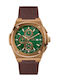 GC Watches Ανδρικό Ρολόι 44mm Χρονογράφος Μπαταρίας με Καφέ Δερμάτινο Λουράκι