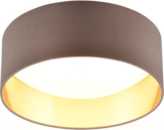 Trio Lighting Πλαφονιέρα Οροφής 30εκ. Καφέ με Ενσωματωμένο LED
