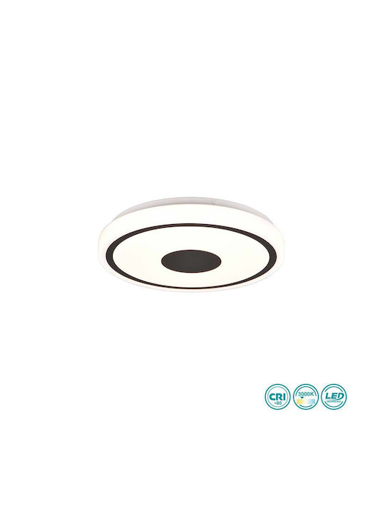Trio Lighting Πλαφονιέρα Οροφής 33εκ. Μαύρη με Ενσωματωμένο LED