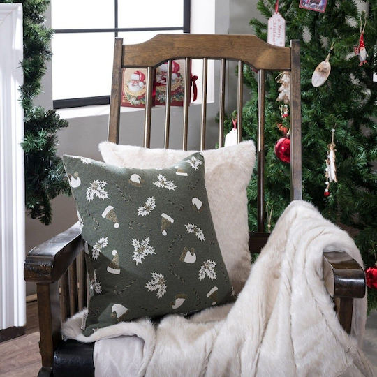 Teoran Christmas Decorative Square Pillowcase Green 45x45cm