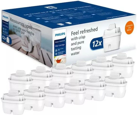 Philips Ανταλλακτικό Φίλτρο Νερού για Κανάτα Micro Xclean 12τμχ