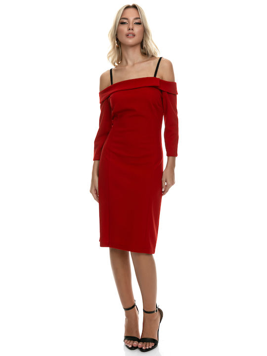 RichgirlBoudoir Midi Φόρεμα Κόκκινο