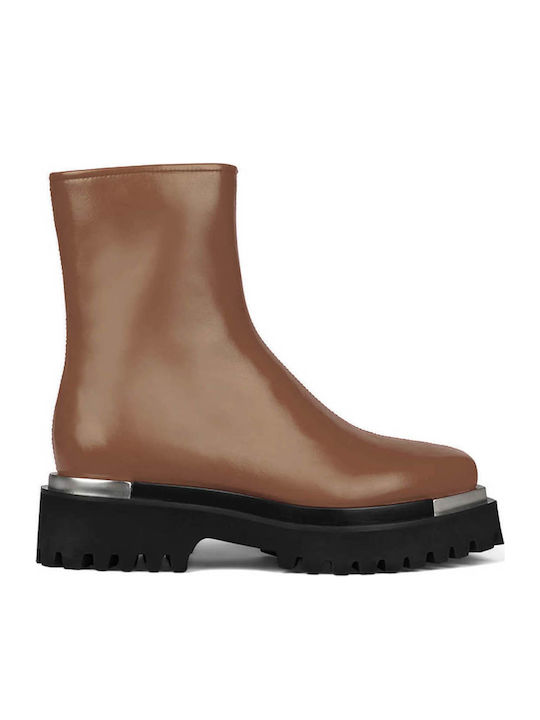 Devout Leather Women's Ankle Boots Brown