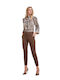 Enzzo Women's Fabric Trousers Brown