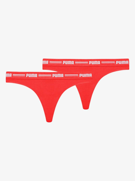 Puma Γυναικεία String 2Pack Κόκκινα