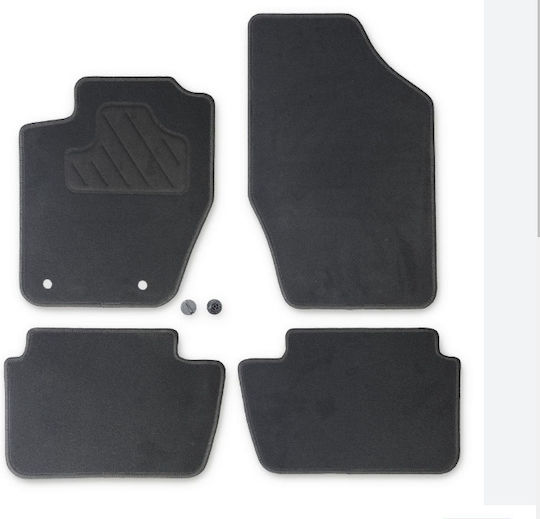 Custopol Set of Front and Rear Mats 4pcs for Peugeot 307 Citroen C4 Black